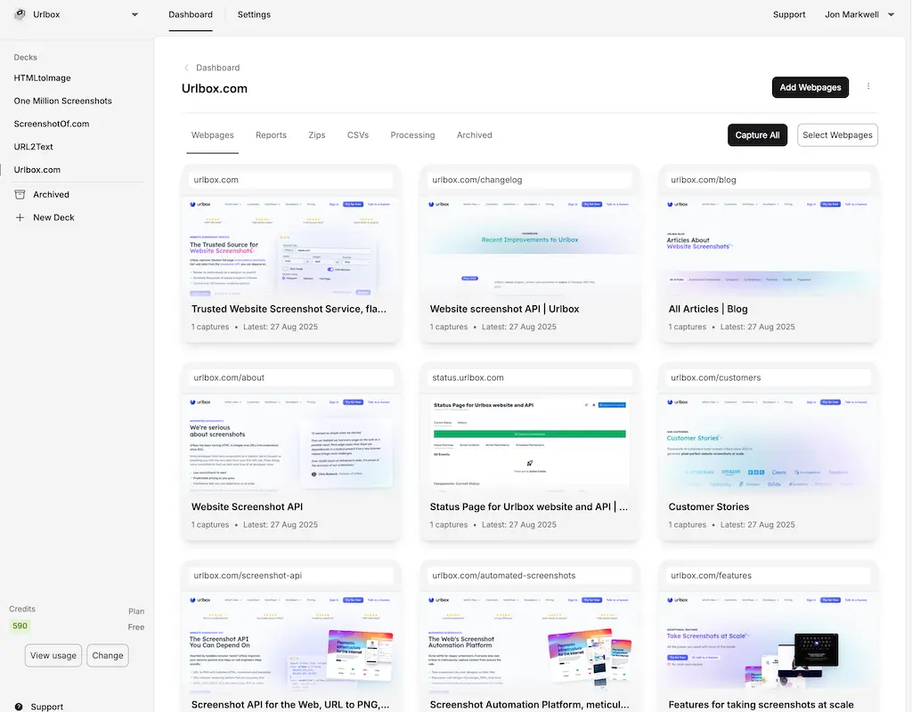 CaptureDeck Dashboard Preview